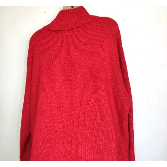 Style & Co Cherry Red Turtleneck Plus Sz 3X Soft Roomy Cozy Winter Outdoor - Picture 8 of 16